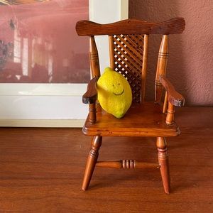 Vintage Boho Wood Doll Chair/Plant Holder